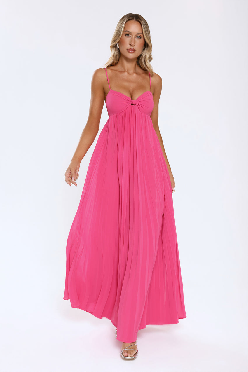 A Little Drama Strapless Maxi Dress Pink
