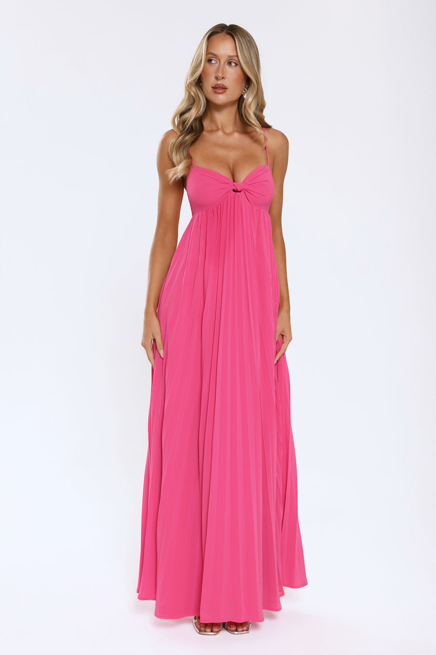 A Little Drama Strapless Maxi Dress Pink