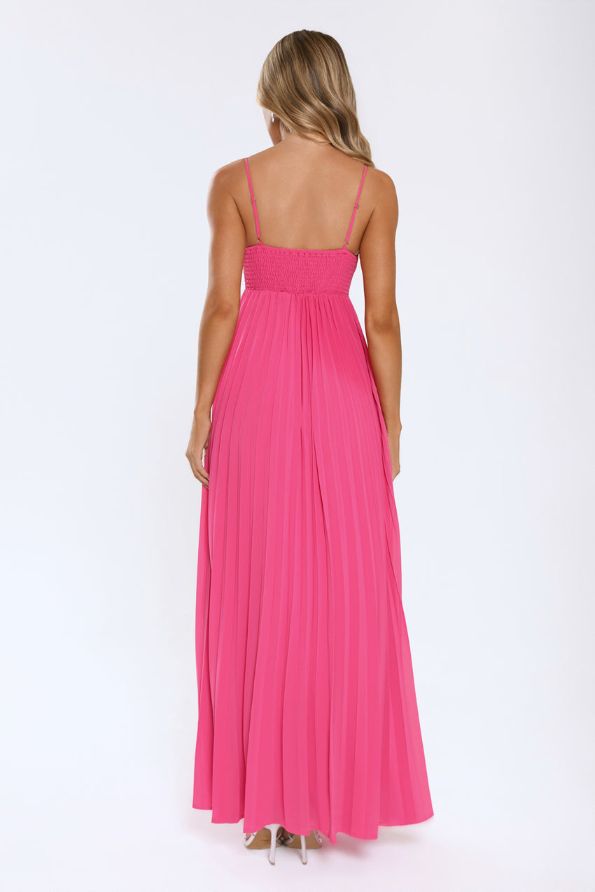 A Little Drama Strapless Maxi Dress Pink