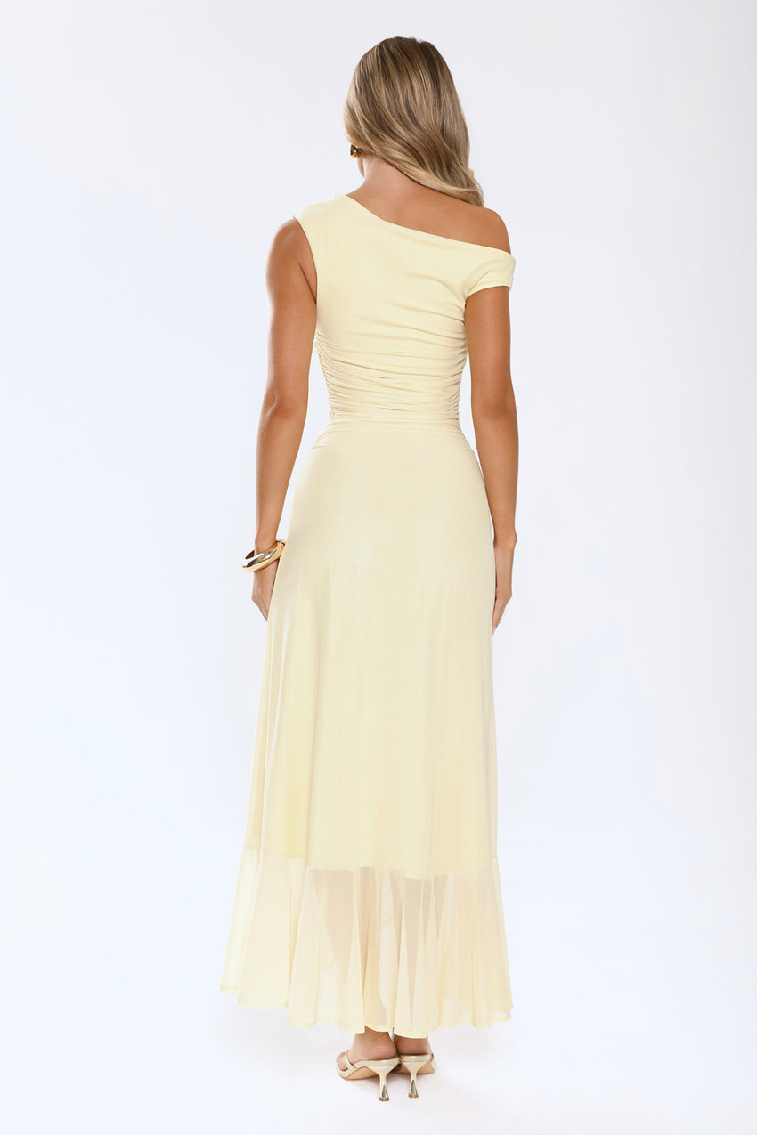 Darling At Dusk Long Sleeve Maxi Dress Yellow