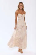 Cloud Leopard Strapless Maxi Dress Leopard