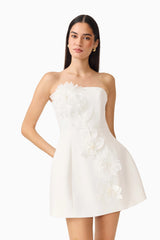 Gemma Floral Mini Dress in White