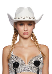 Cosmic Maven Cowboy Hat - White