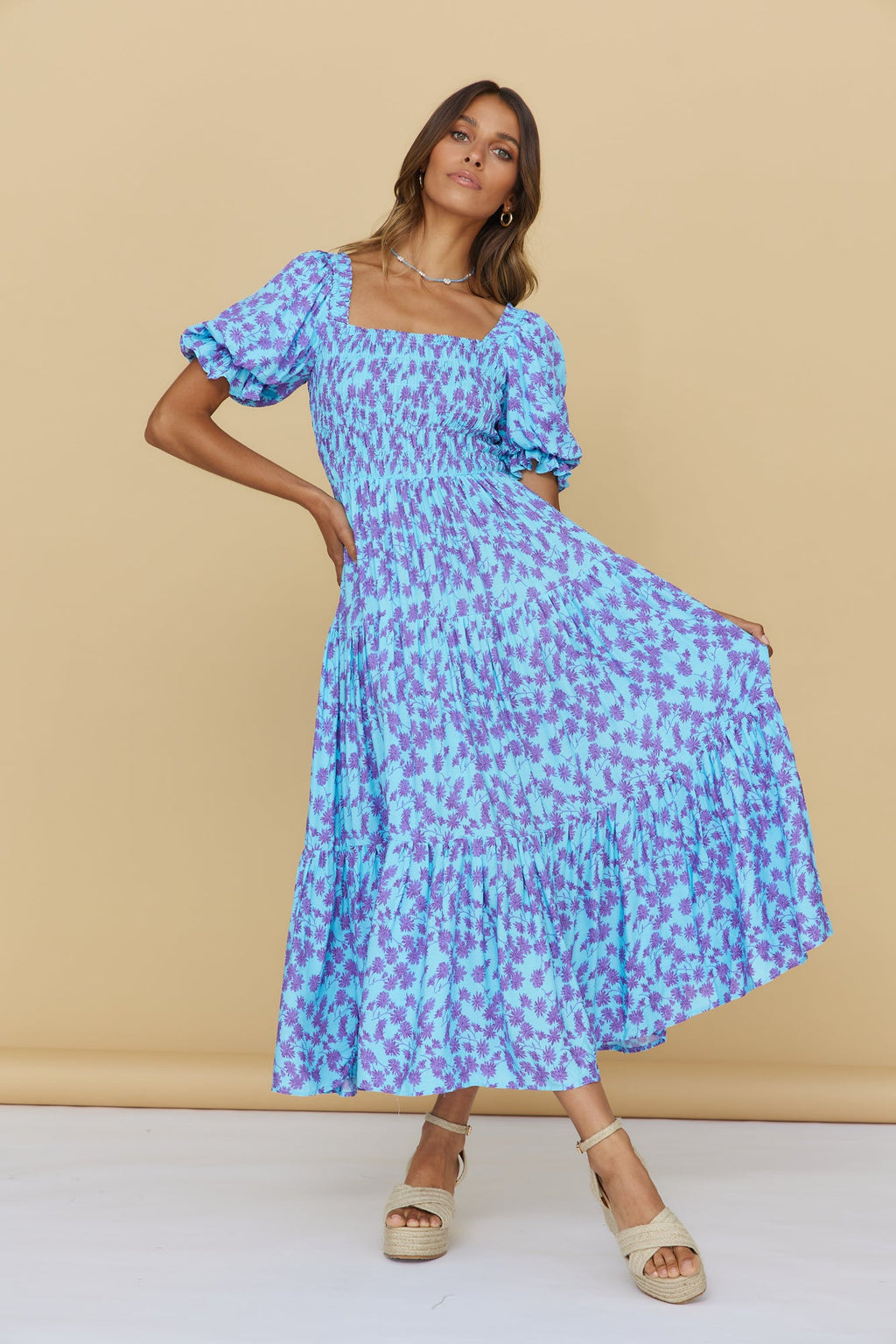 Land And Sky Maxi Dress Blue