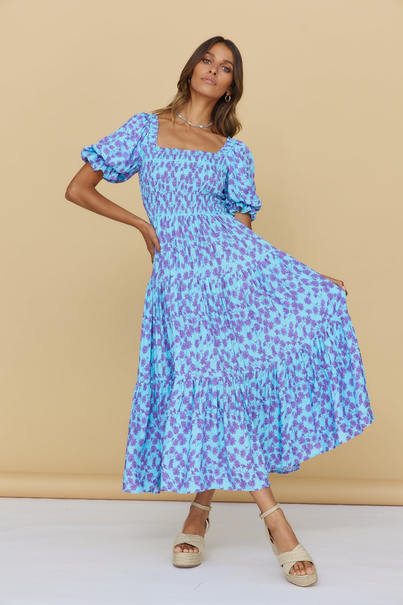 Land And Sky Maxi Dress Blue
