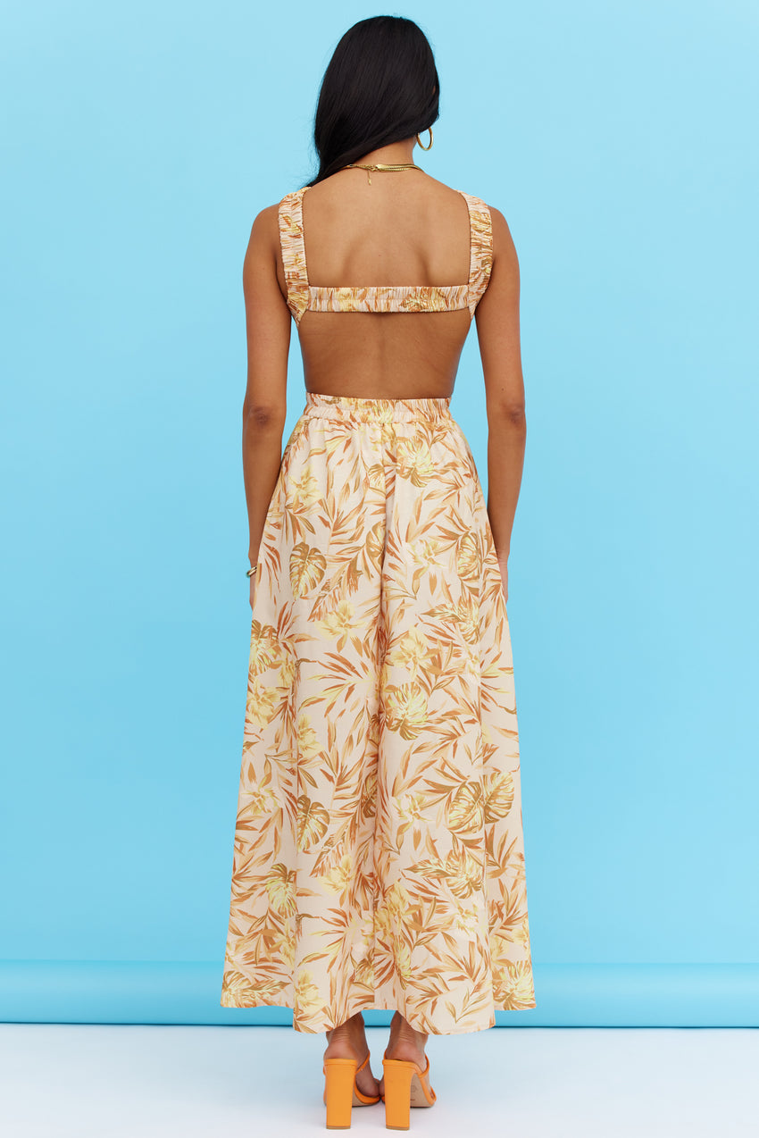 Got A Callback Midi Dress Yellow