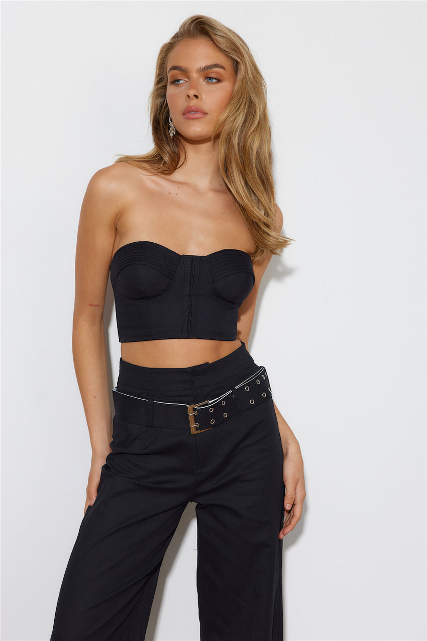 Filtered Crop Top Black