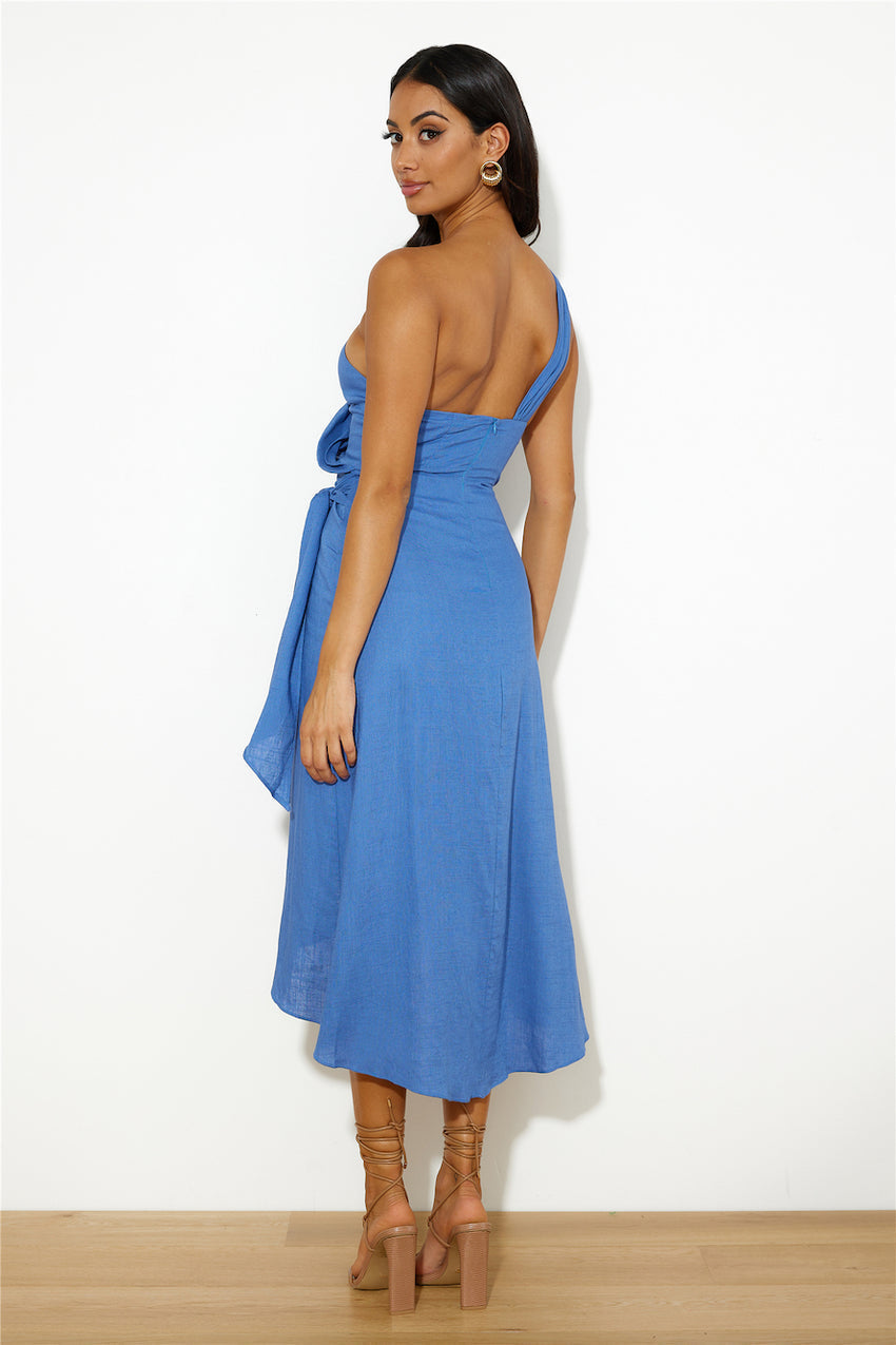 Holding On Midi Dress Blue