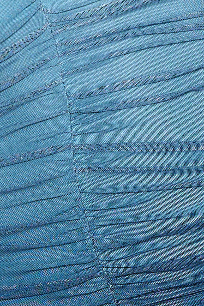 Highlights Mesh Midi Dress Blue