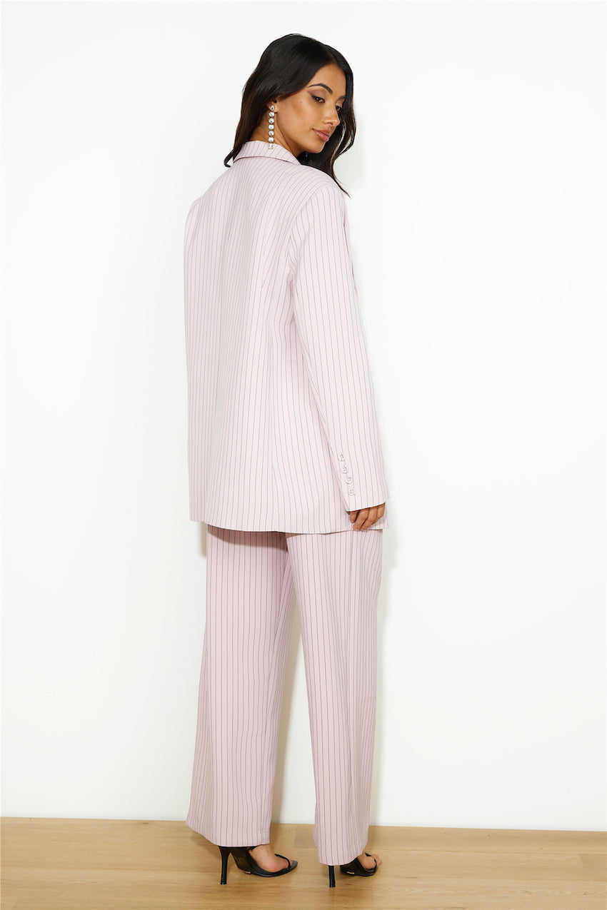 LIONESS NYC Pant Pink Pinstripe