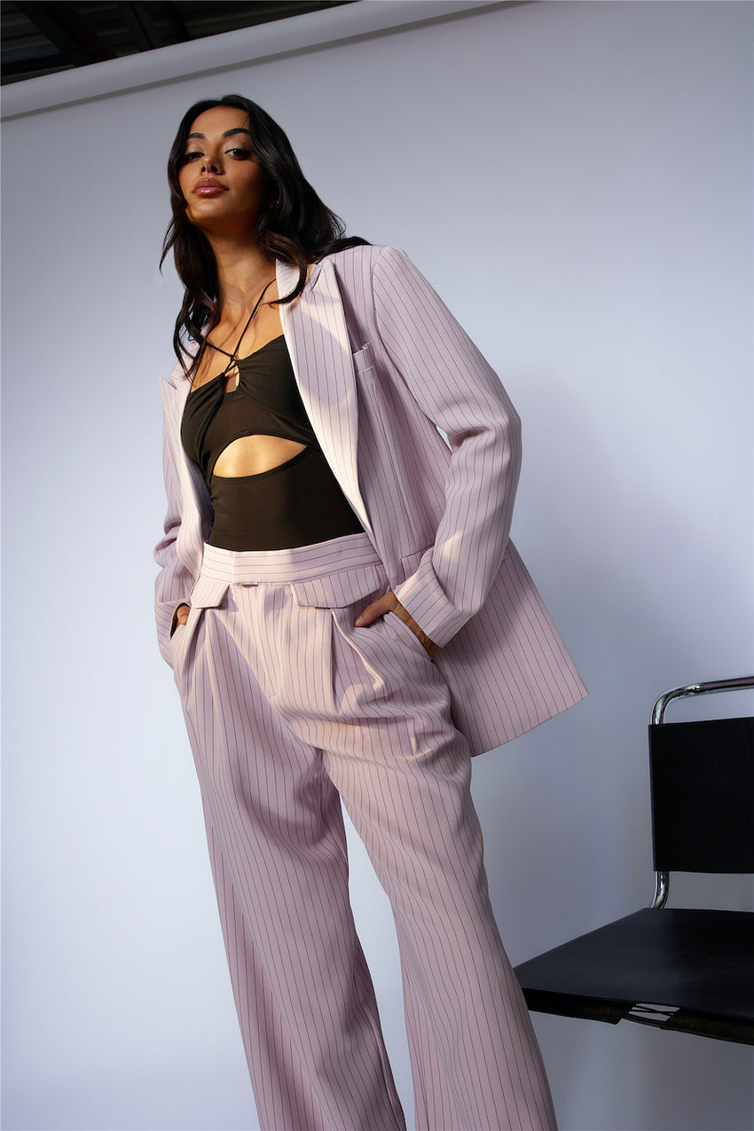 LIONESS NYC Pant Pink Pinstripe