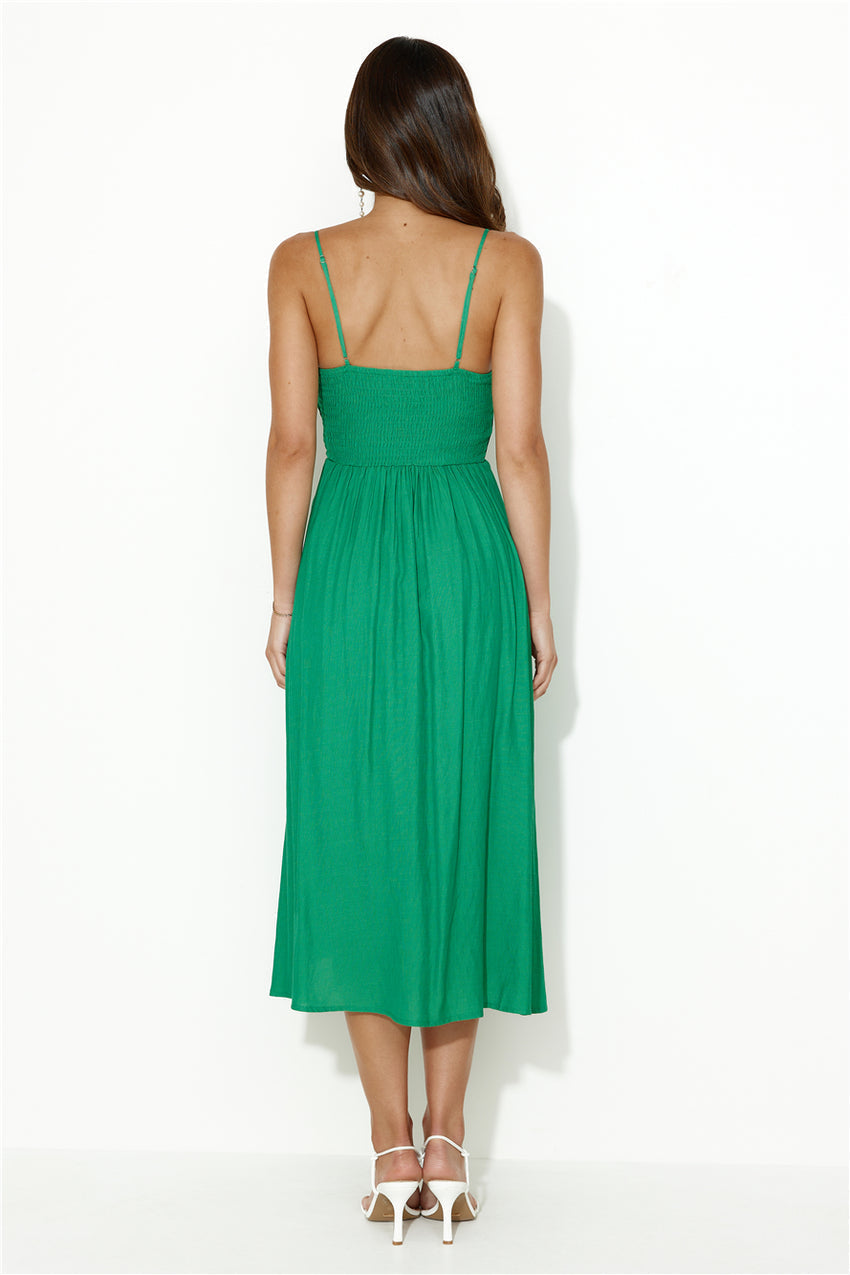 Moody Vibes Midi Dress Green