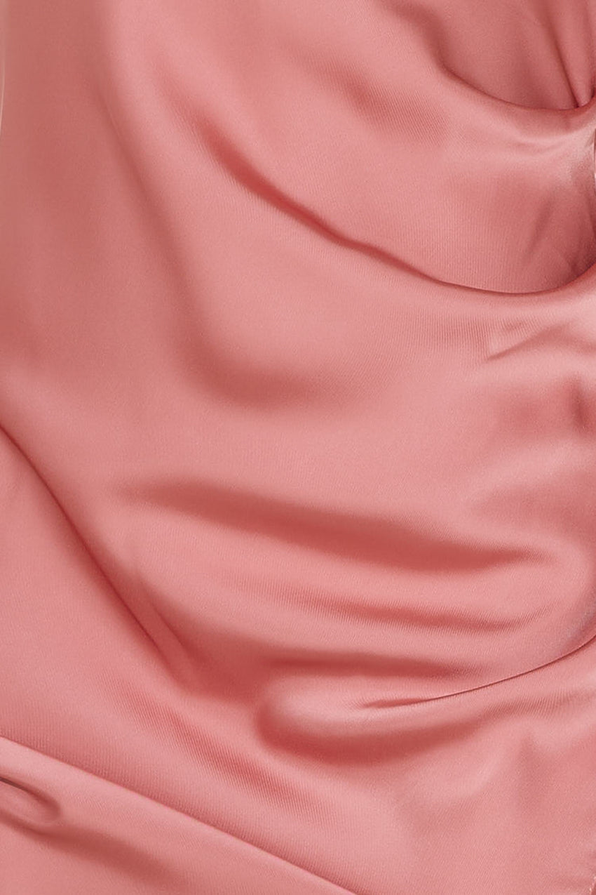 Lover Of Silky Satin Midi Dress Pink