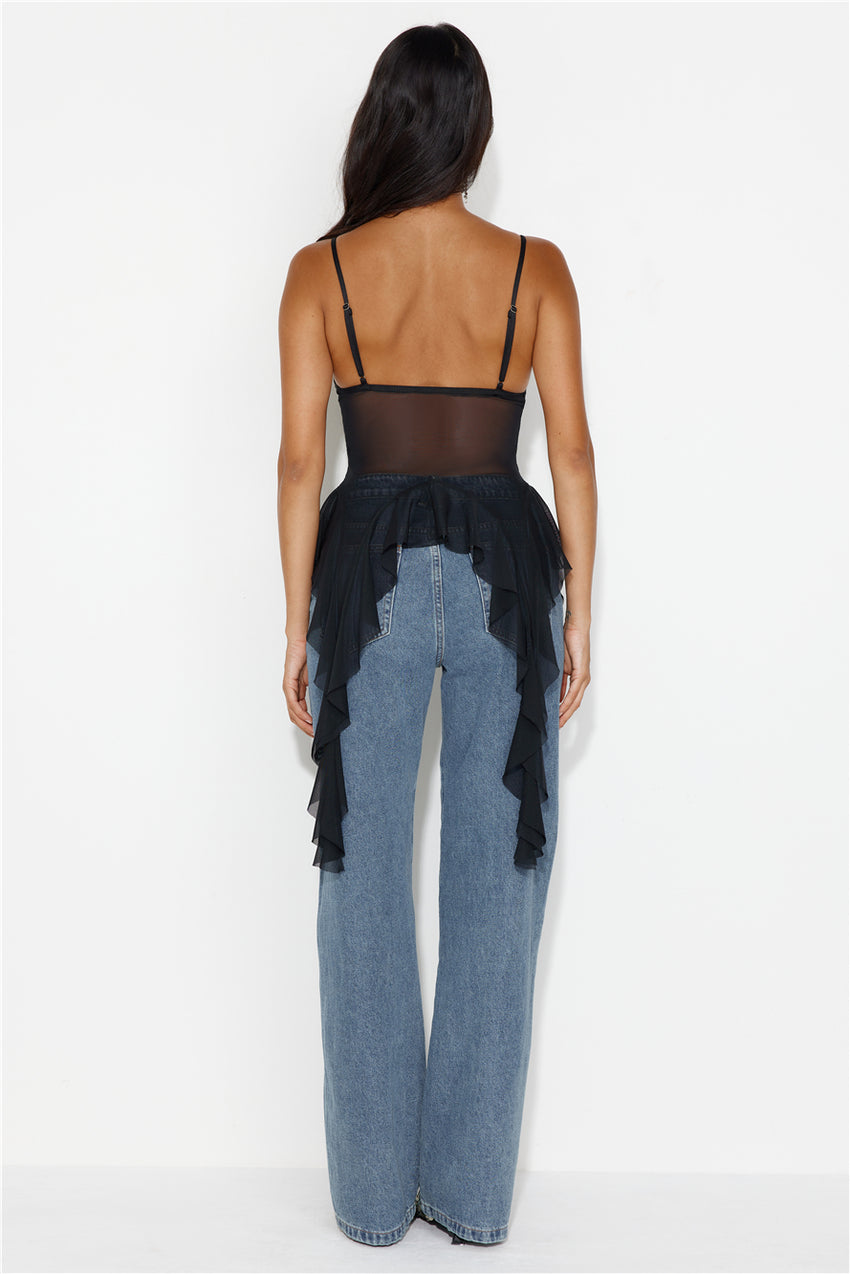 City Escape Mesh Top Black