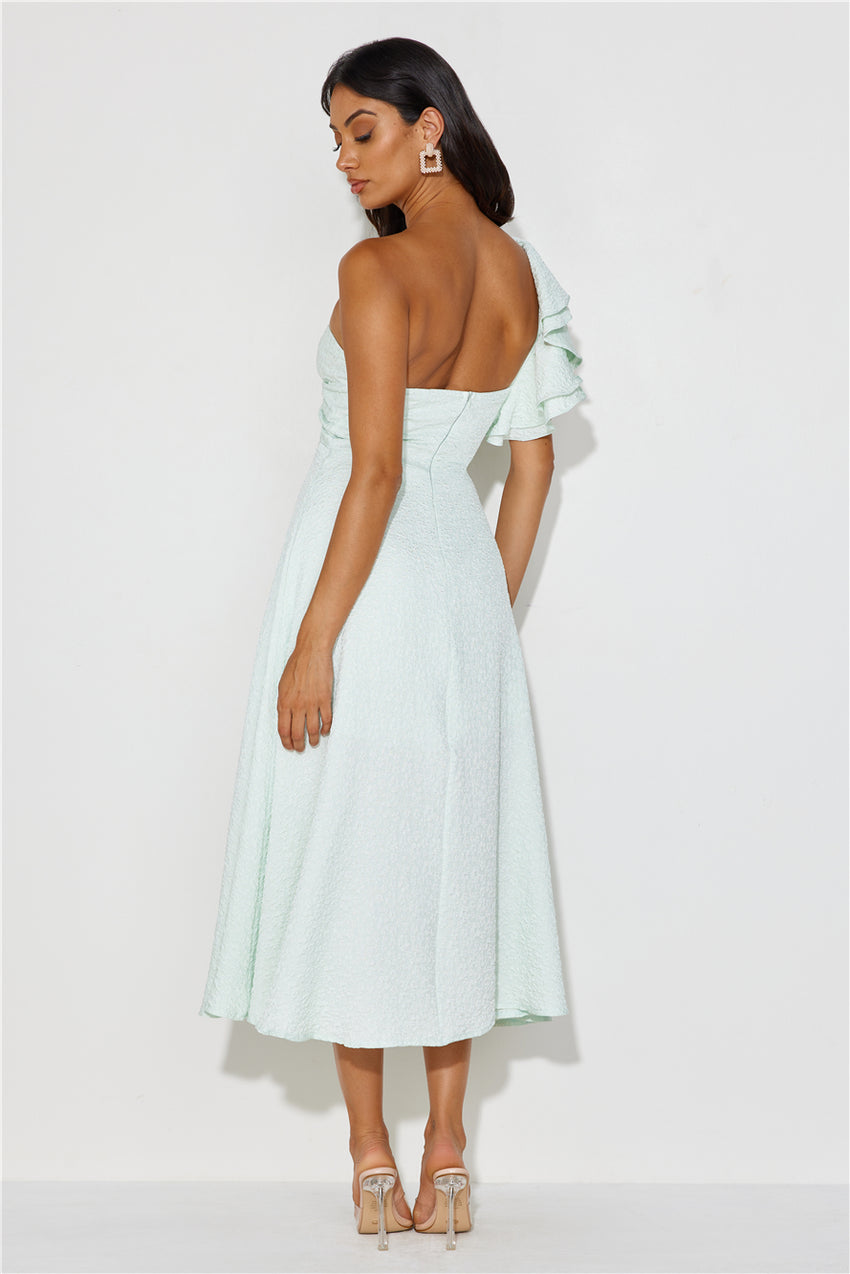 Mystery Lover One Shoulder Maxi Dress Sage