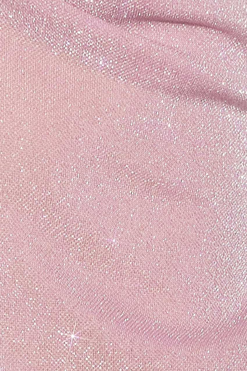 Flirt First Strapless Glitter Crop Top Pink