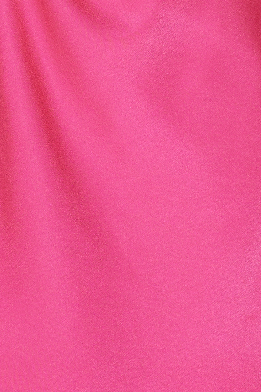 Days Of Love Long Sleeve Satin Mini Dress Hot Pink