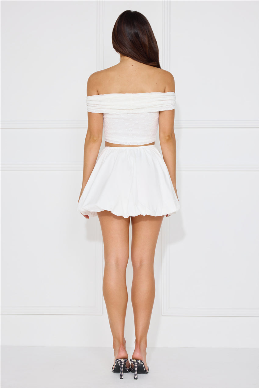 Girl Gossip Bubble Mini Skirt White