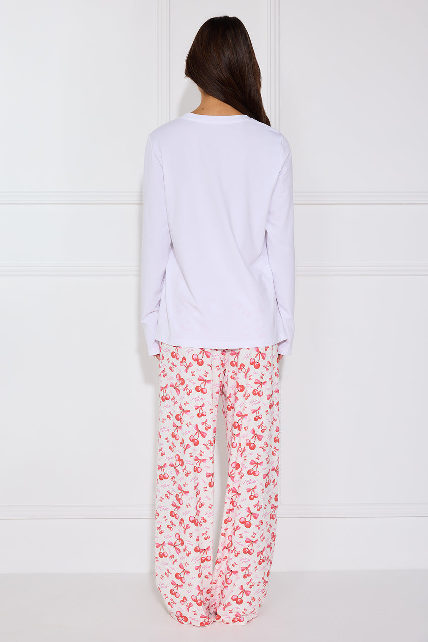 Cherry Pie Pyjama Pants White