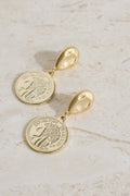 18K Gold Plated Lucky Coin Earrings Gold