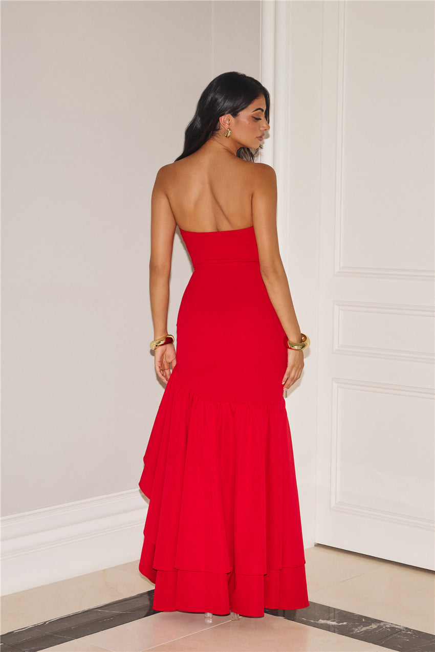 Extravagant Events Strapless Maxi Dress Red