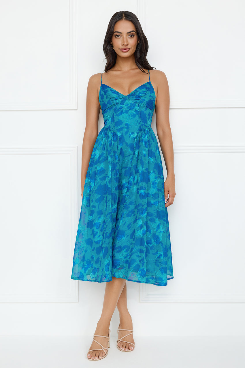 Fresh Nectar Midi Dress Blue