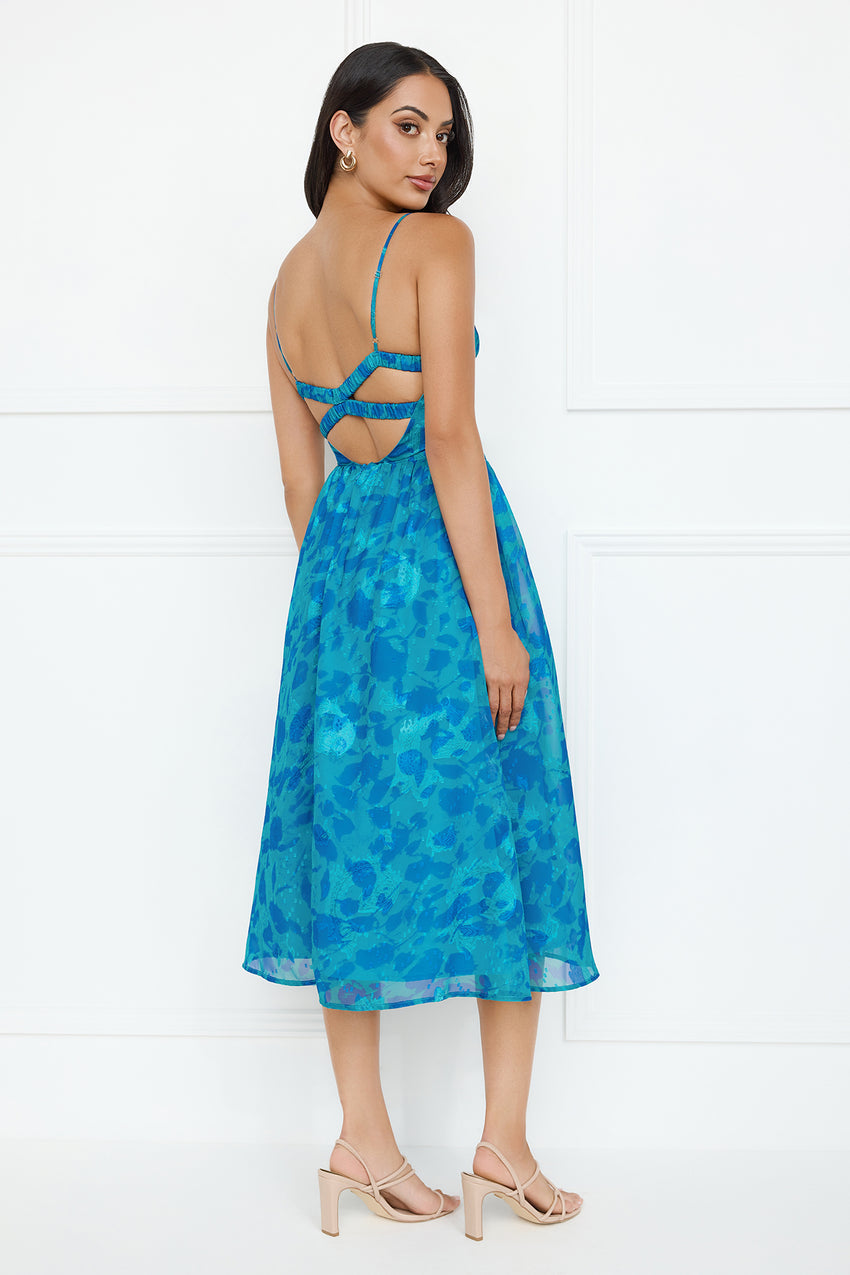 Fresh Nectar Midi Dress Blue