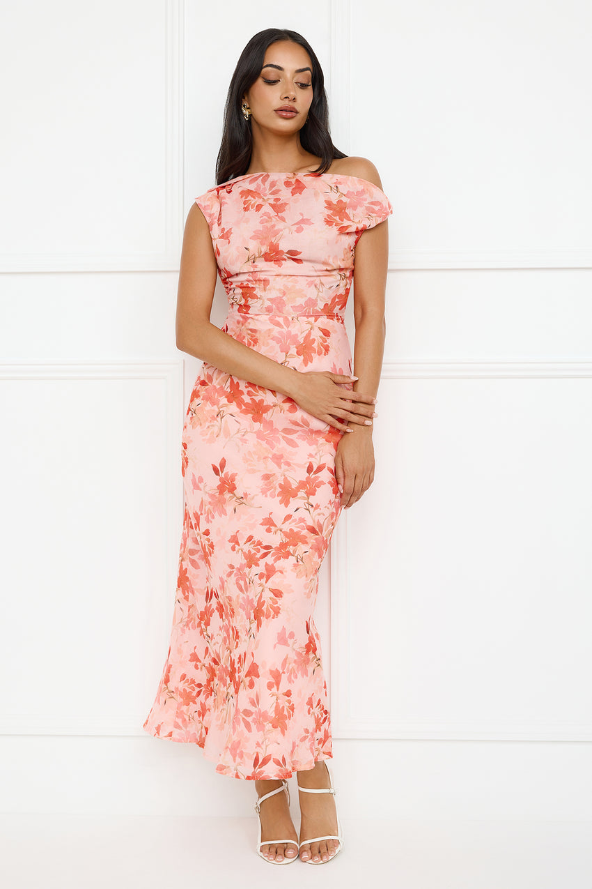 Coastline Chic Off Shoulder Maxi Dress Orange