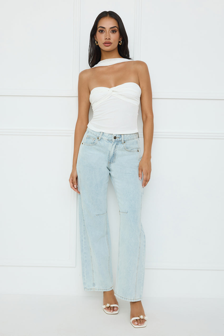 Club Luxe Mesh Halter Top White