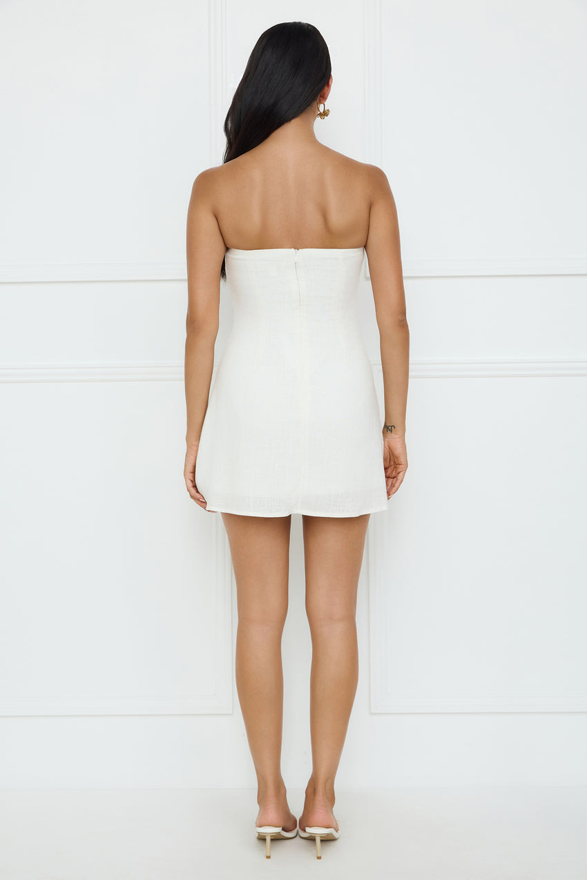 Coconut Love Strapless Mini Dress White