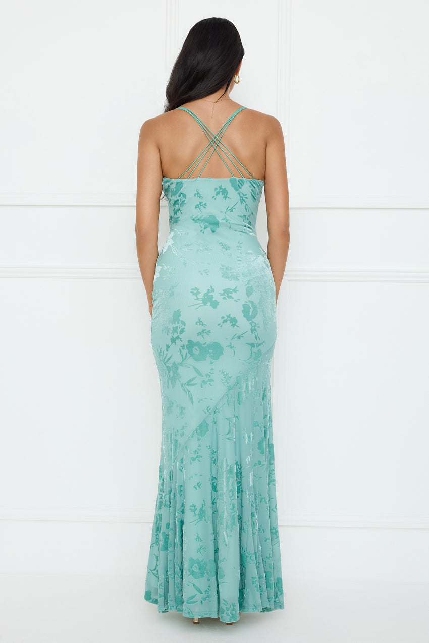Nocturnal Luxe Maxi Dress Sage