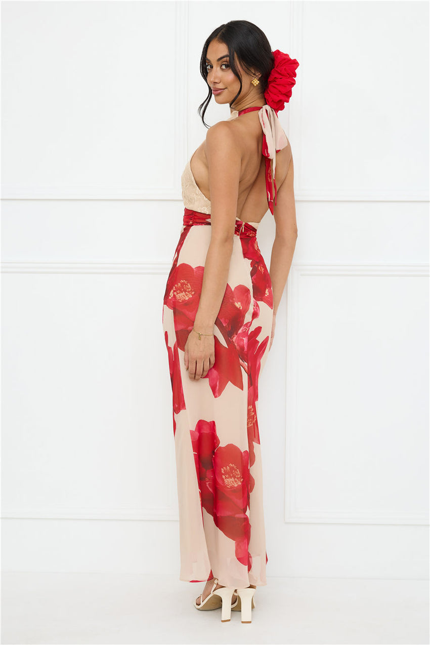 Hotter Than Ever Halter Maxi Dress Cream