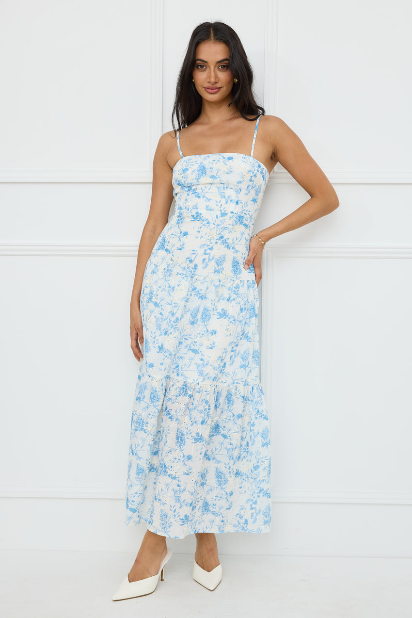 Bright Mornings Maxi Dress Blue
