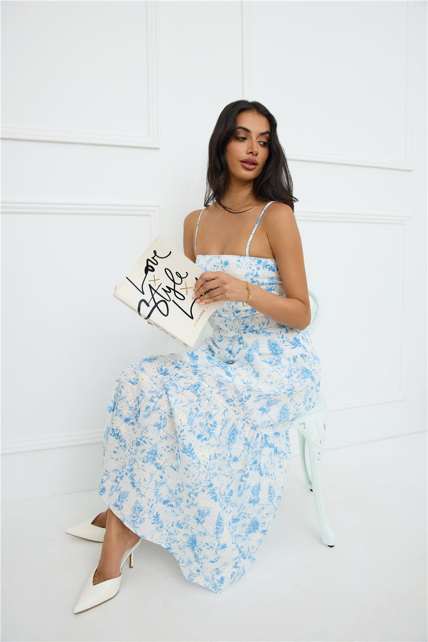 Bright Mornings Maxi Dress Blue