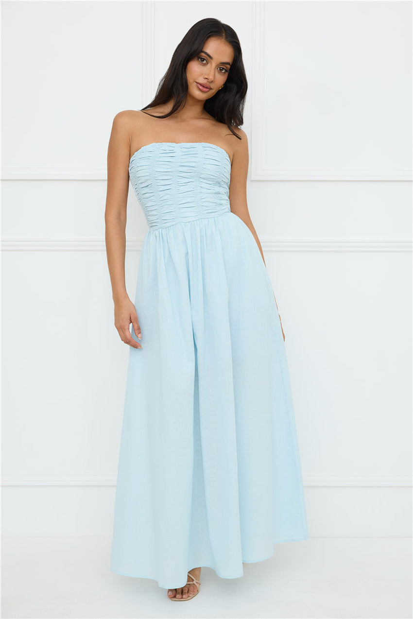 Luciana Strapless Maxi Dress Blue