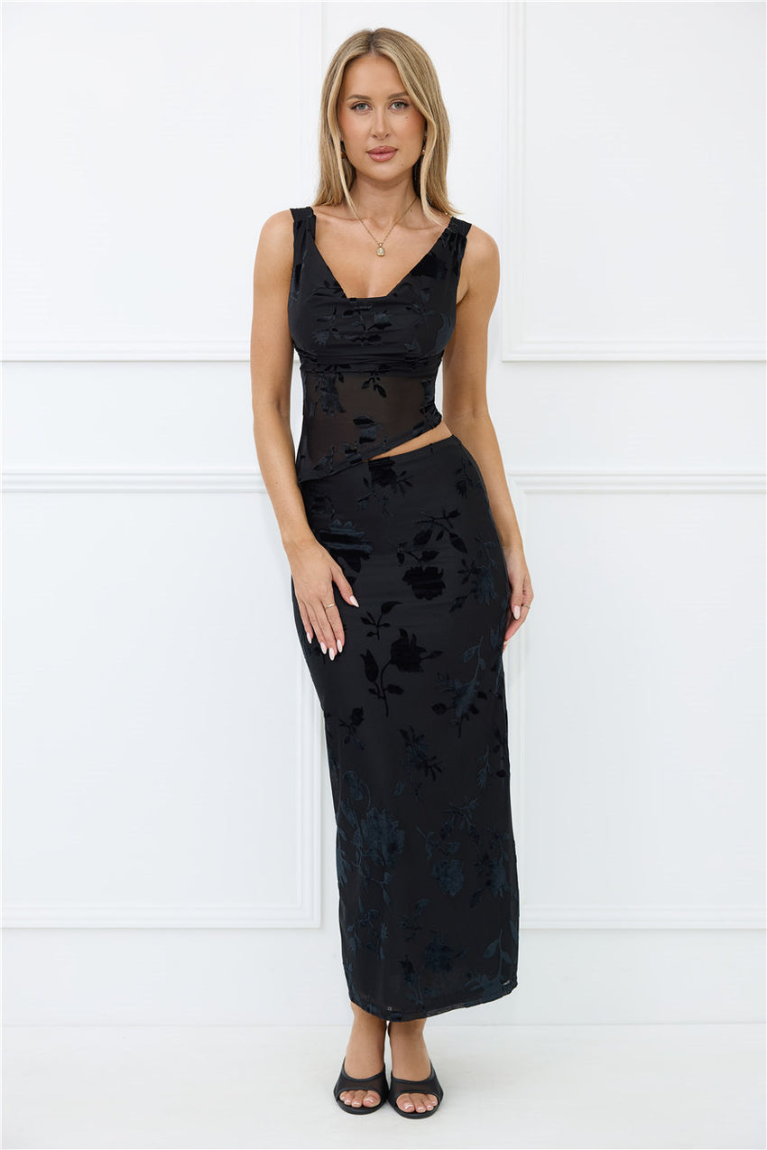 Garden Grove Maxi Skirt Black