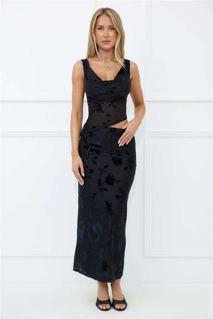 Garden Grove Maxi Skirt Black