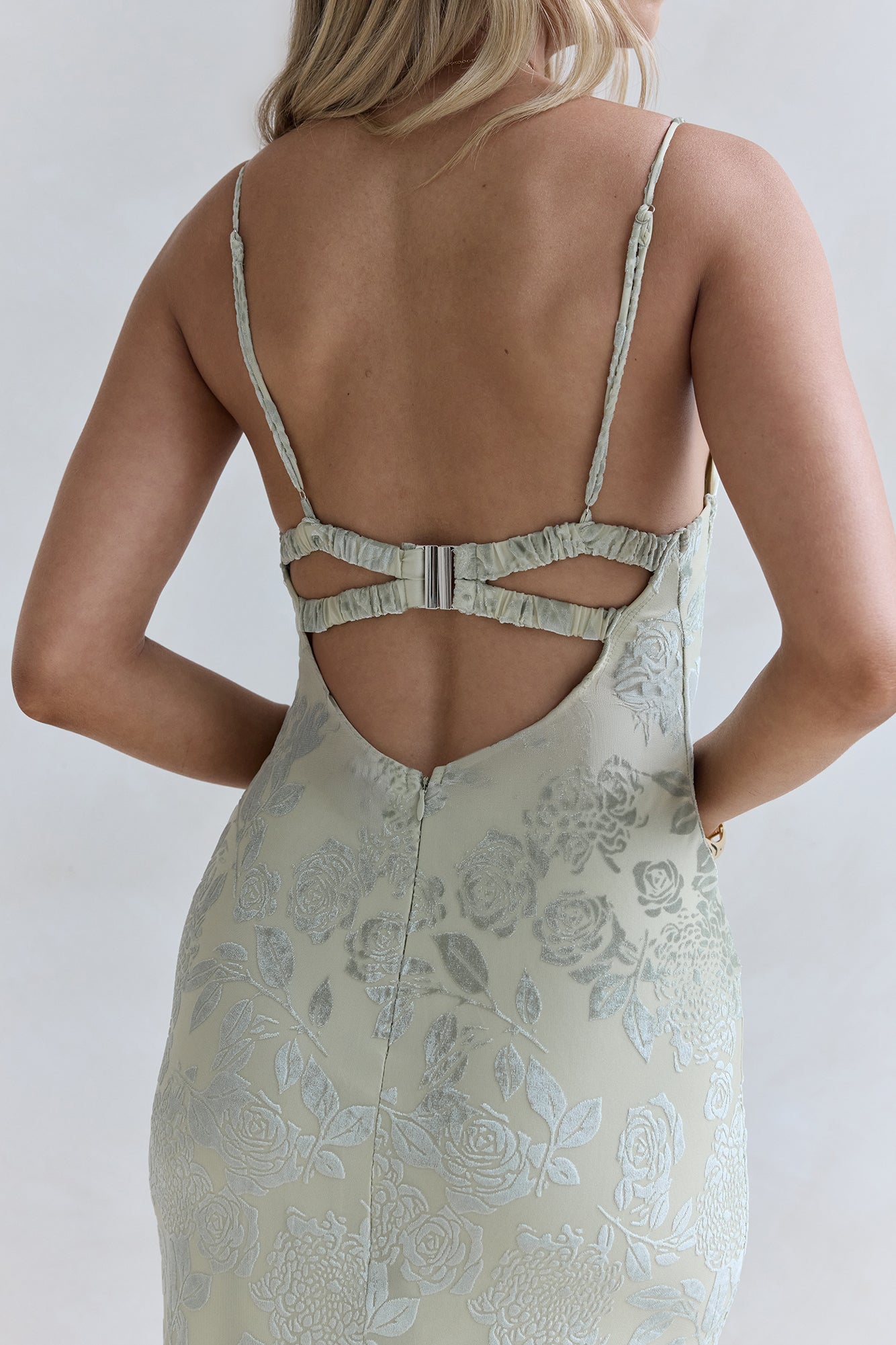 Far And Away Mesh Maxi Dress Sage
