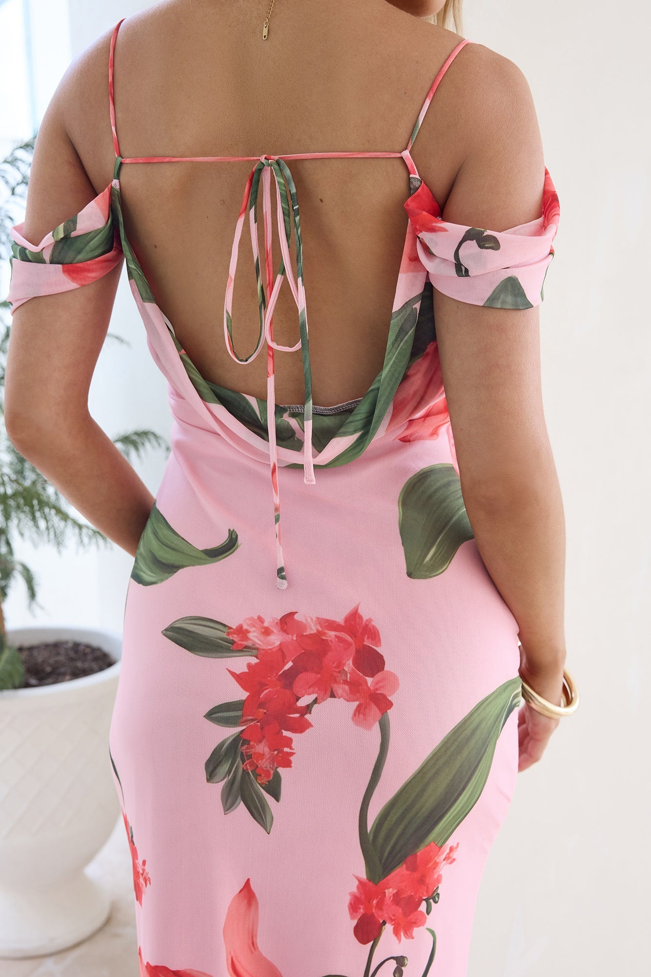 Lost In Your Eyes Mesh Maxi Dress Pink