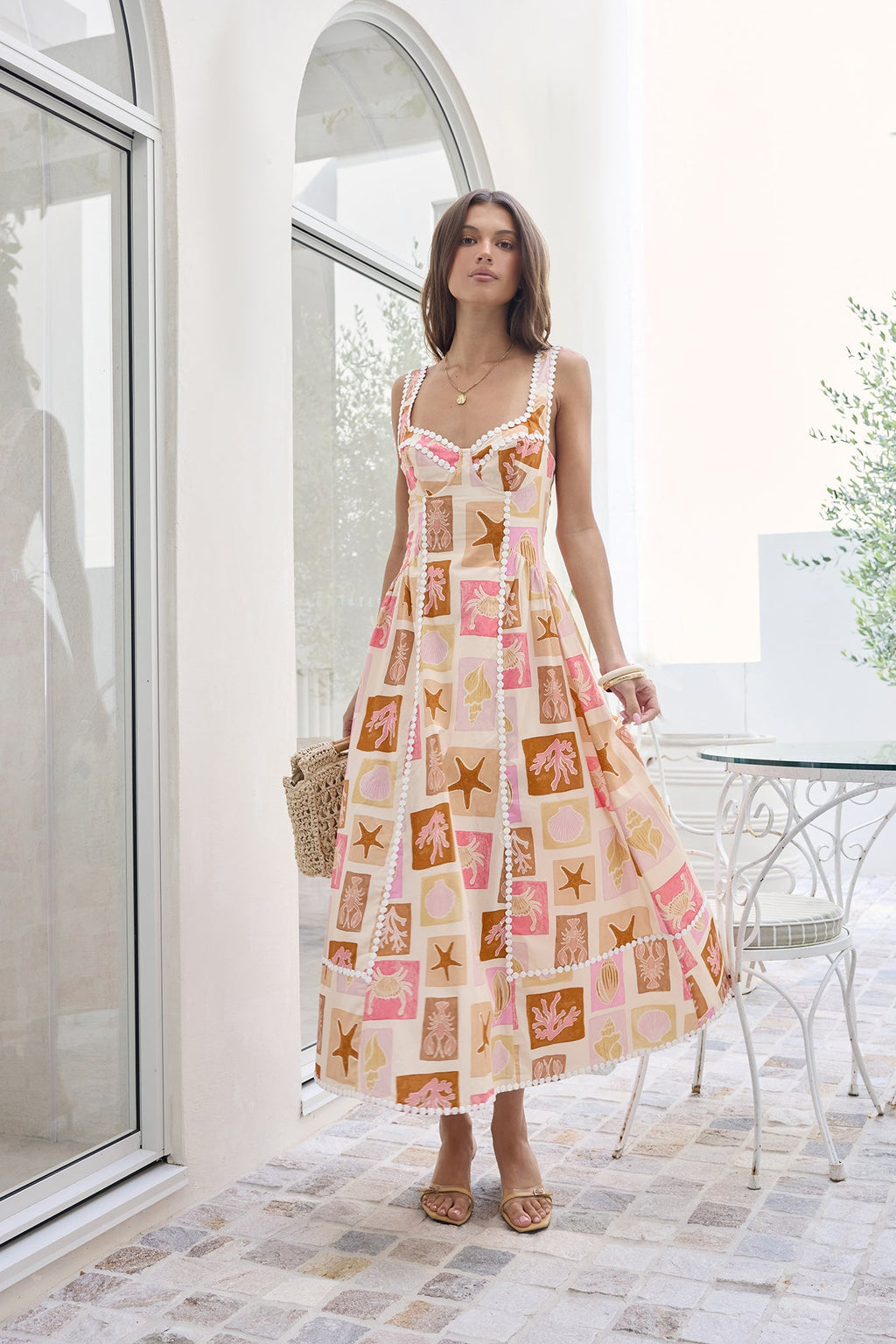 Posi Postcards Maxi Dress Print