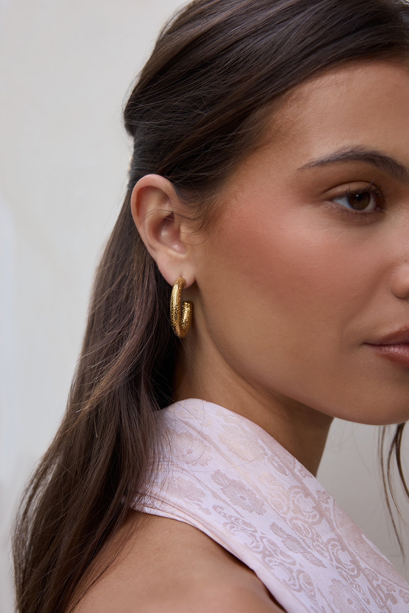 18k Gold Plated Art Wall Hoop Earrings Gold