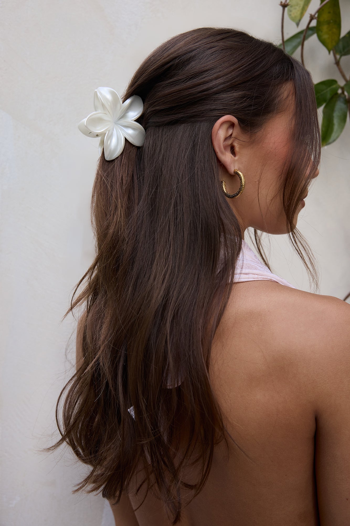 Flower Power Claw Clip Pearl