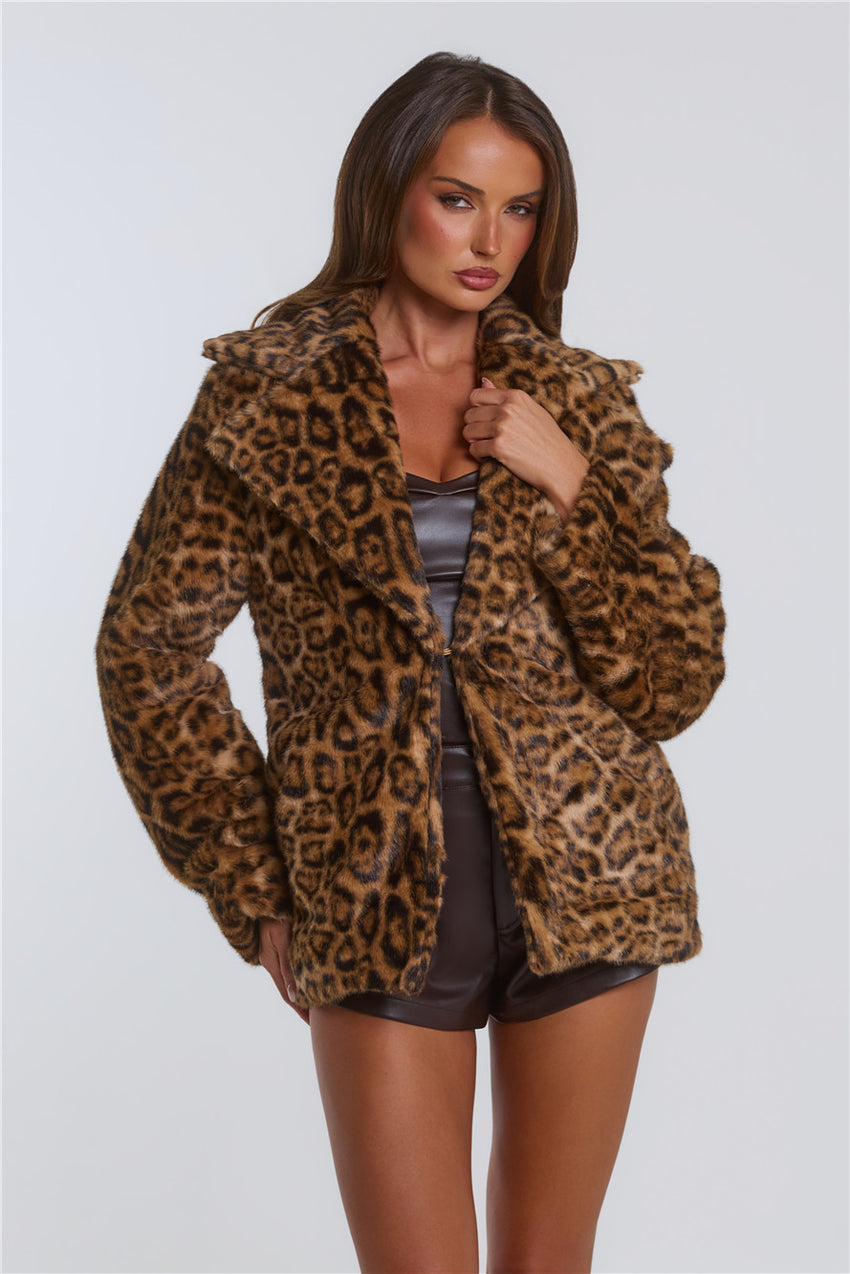 Cheetahlicious Faux Fur Coat Leopard