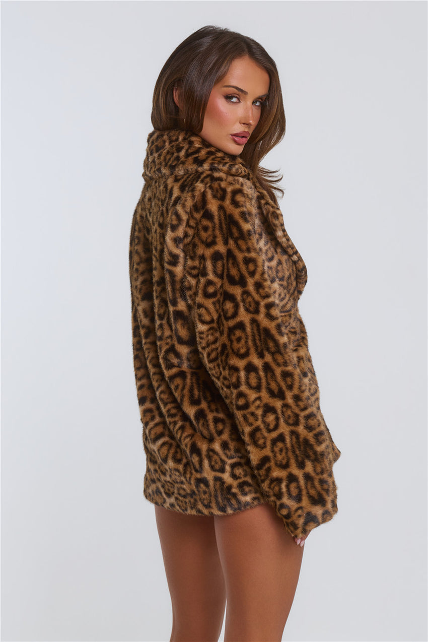 Cheetahlicious Faux Fur Coat Leopard