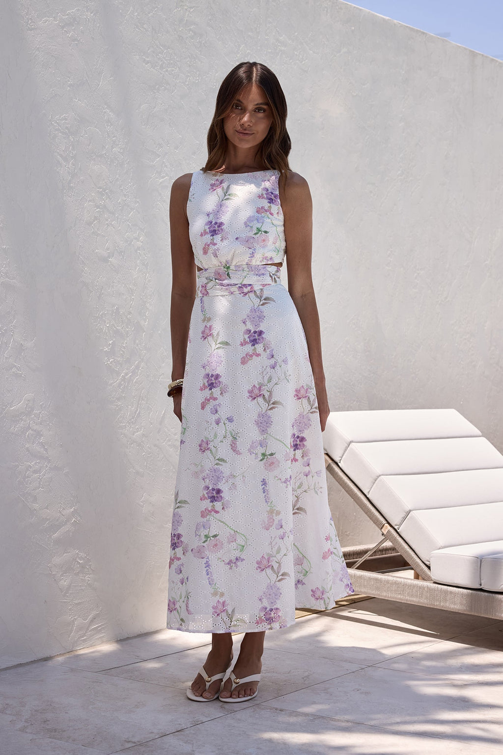 Blooming Lily Maxi Dress White