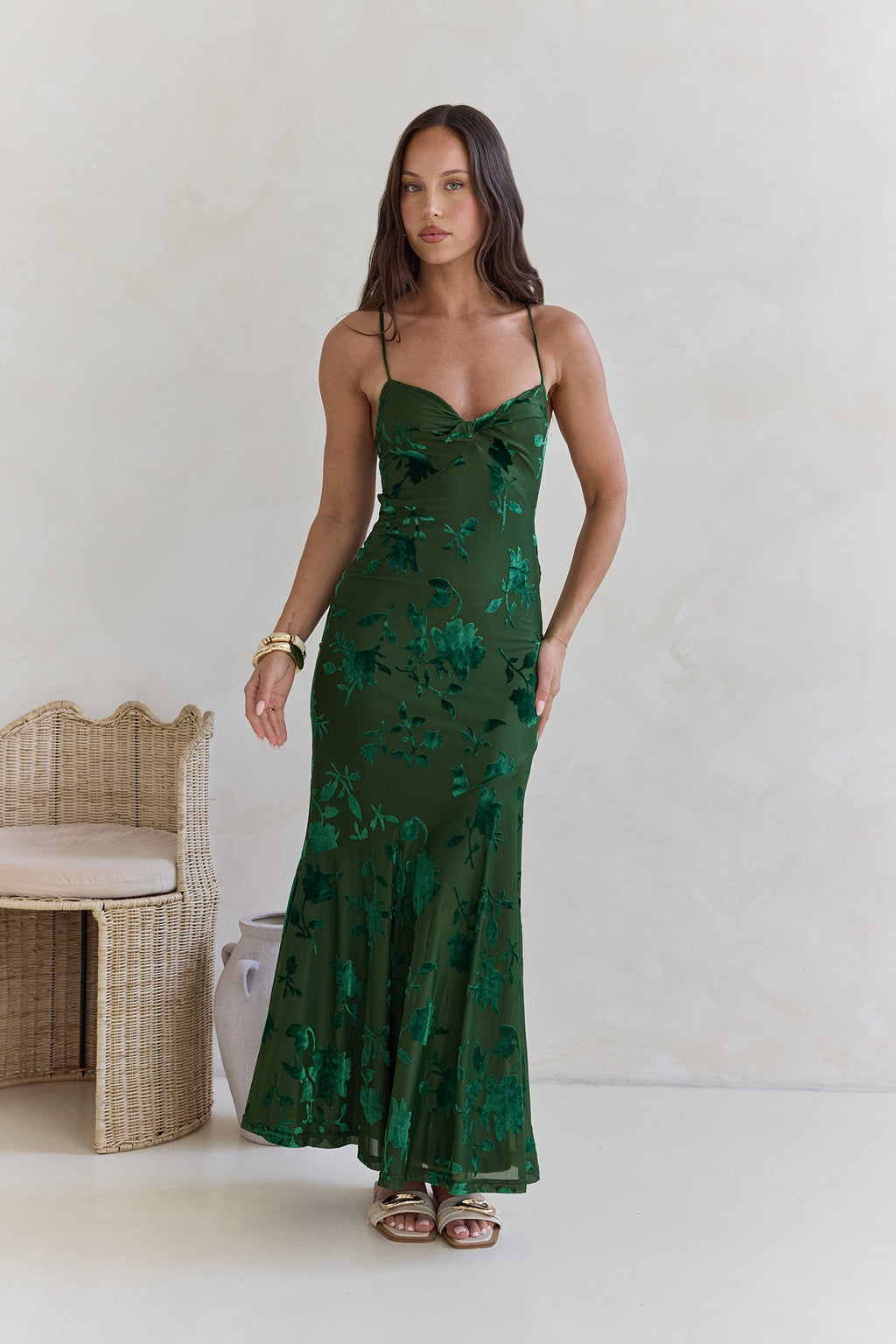 Wildflower Fields Maxi Dress Green