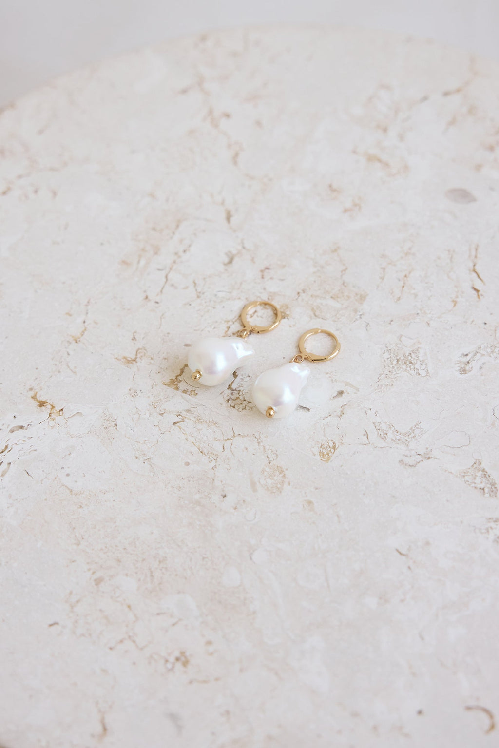 18k Gold Plated Standing Tall Earrings Cream