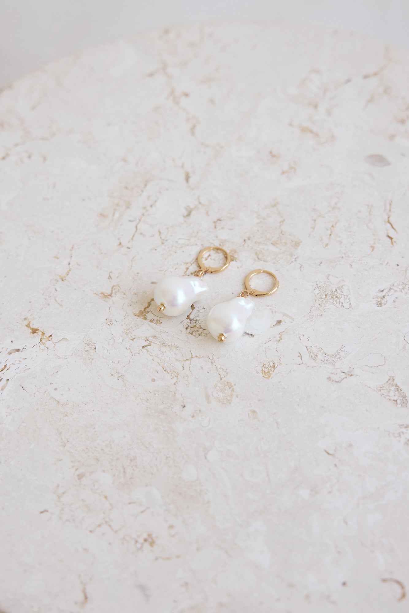 18k Gold Plated Standing Tall Earrings Cream