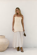 Dear Valentine Strapless Maxi Dress Cream