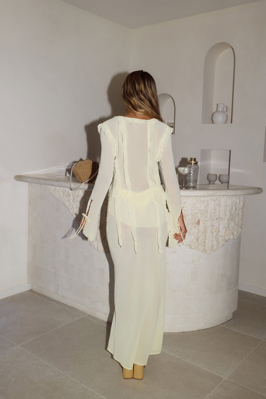 Citrus Glow Maxi Skirt Lemon
